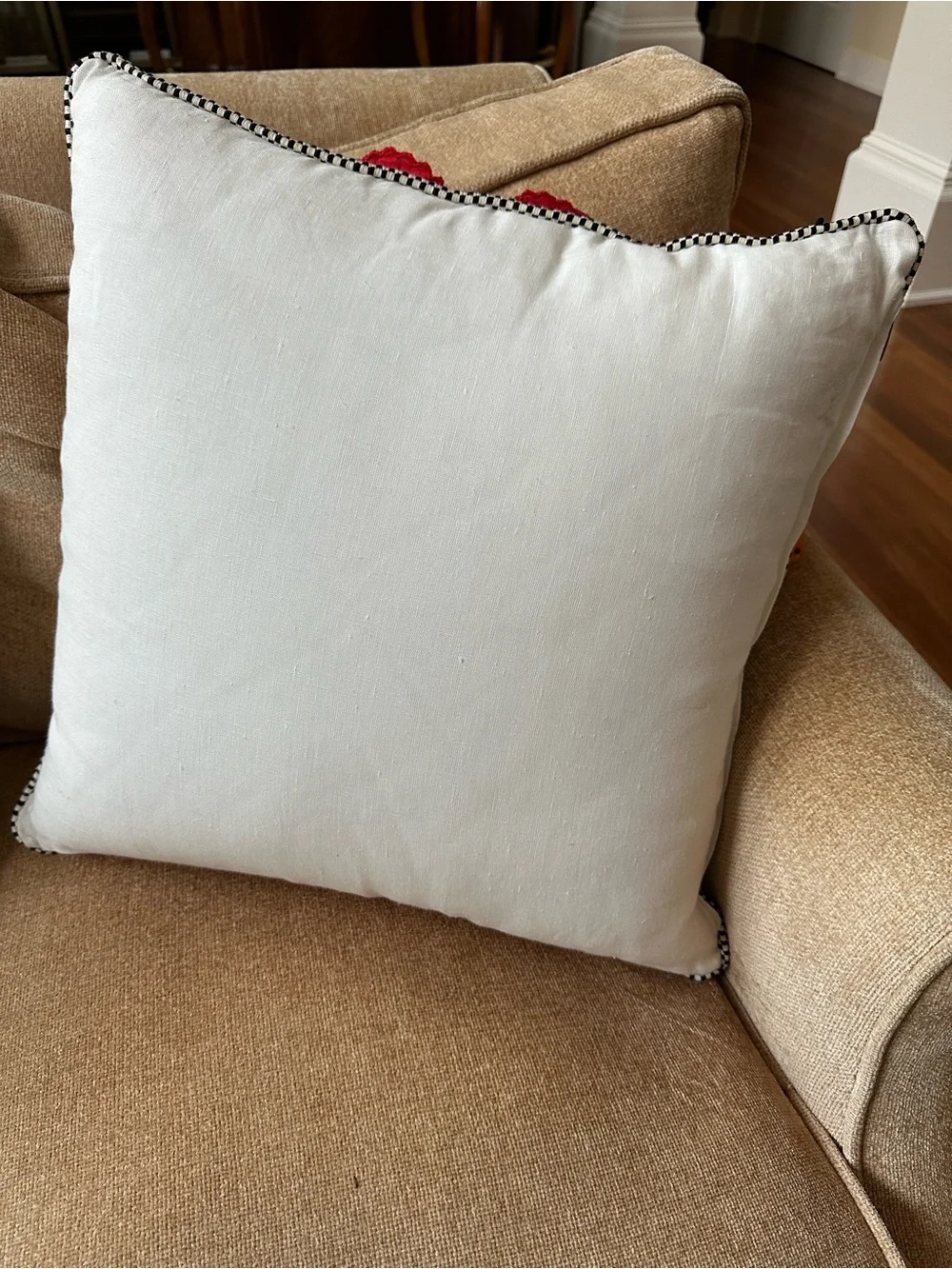Mackenzie Childs Embroidered Floral Pillow w/3D Appliqué Red, Yellow, Green